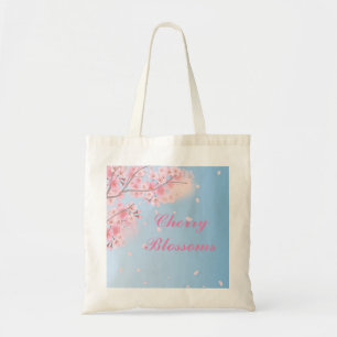 Sweet pink cherry blossoms with your name  tote bag