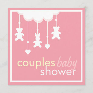 Sweet Pink  Couples Baby Shower Invitation