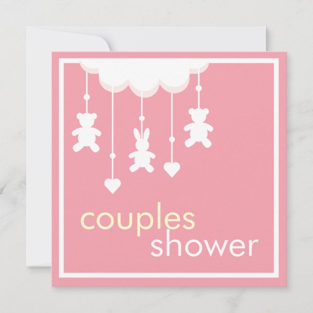 Sweet Pink  Couples Baby Shower Invitation (Front)