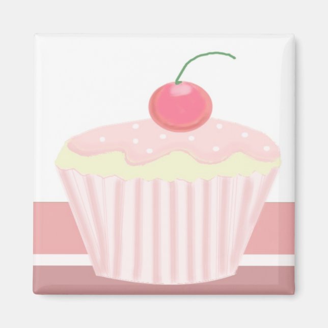 Sweet Pink Cupcake Magnet (Front)