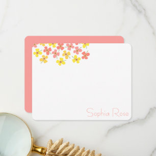 Sweet Pink Daisies Pop Flowers Chic New Baby Girl Thank You Card