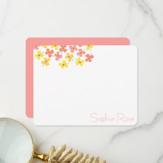 Sweet Pink Daisies Pop Flowers Chic New Baby Girl Thank You Card