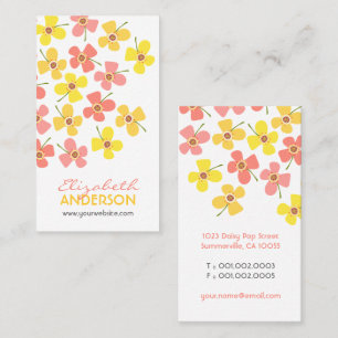 Sweet Pink Daisies Pop Summer Flowers Whimsical Business Card