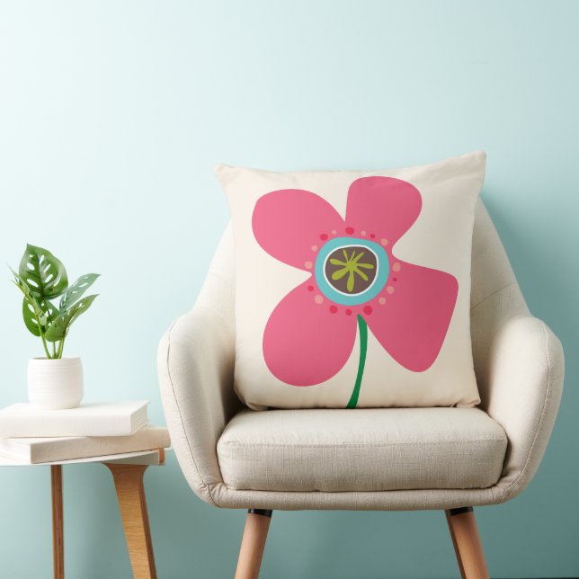 Sweet Pink Daisy Pop Cute Summer Flowers Pattern Cushion (Chair)