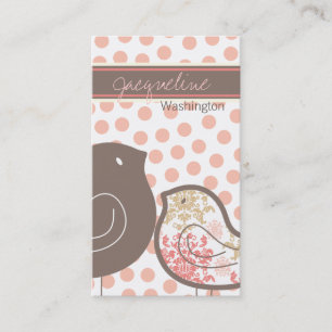 Sweet Pink Damask Chicks & Polka Dots Profile Card