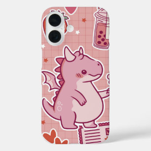 Sweet Pink Dragon – Cute Romantic Kawaii iPhone 16 Case