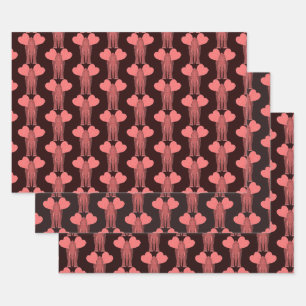 Sweet Pink Elefant With Big Hearts Wrapping Paper Sheet
