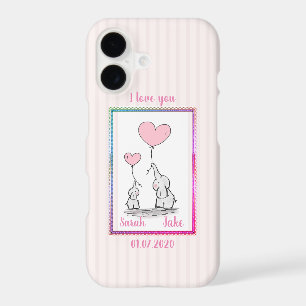 Sweet Pink Elephant Couple