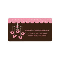 Sweet Pink Elephant Mobile Address Label