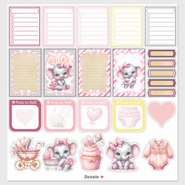 Sweet Pink Elephant - Peanut Smiles 2  (Sheet)