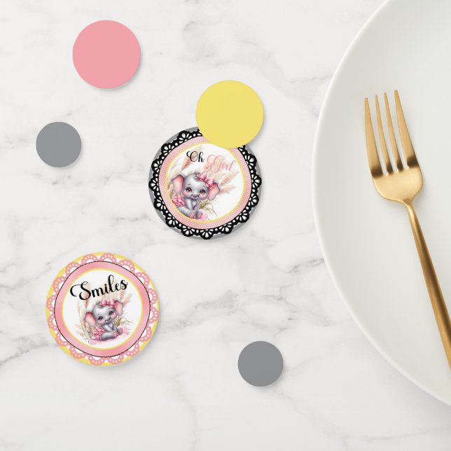 Sweet Pink Elephant - Peanut Smiles  Confetti (Group)