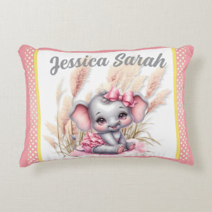 Sweet Pink Elephant - Peanut Smiles  Decorative Cushion