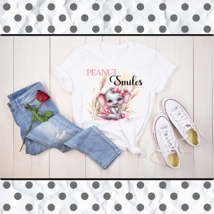Sweet Pink Elephant - Peanut Smiles  T-Shirt