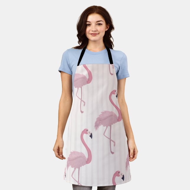 Sweet  Pink Flamingo  Apron (Worn)