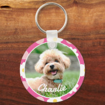 Sweet Pink Floral Pattern Personalised Pet Photo
