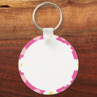 Sweet Pink Floral Pattern Personalised Pet Photo Key Ring