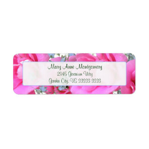 Sweet Pink Flowers Return Address Labels