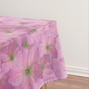 Sweet Pink Garden Flowers Pattern Tablecloth