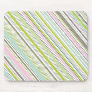 Sweet Pink Garden Stripes Fun Pattern Mousepad