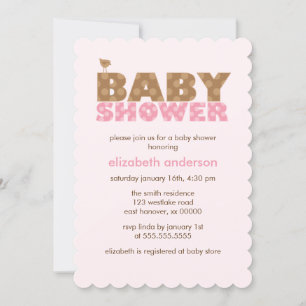 Sweet Pink Girl Baby Shower Invitation