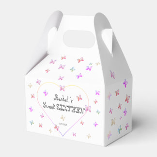 sweet Pink Heart Butterflies Sweet 16 Birthday  Favour Box