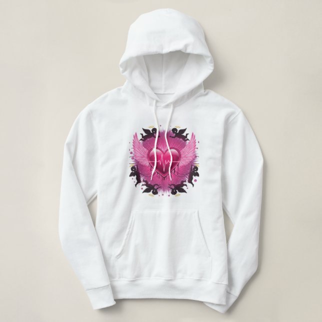 Sweet Pink Heart Wings Hoodie 💖✨ (Design Front)