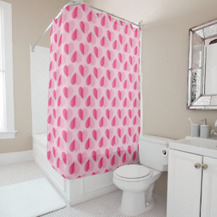 Sweet Pink Hearts Hot Pink Pattern Girly  Shower Curtain