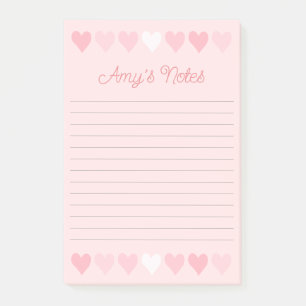 Sweet Pink Hearts Post-it Notes