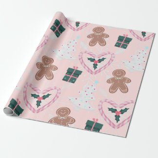 Sweet Pink Holiday Cheer Wrapping Paper