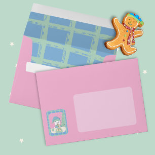 Sweet Pink Holiday Envelope with Polar Bear