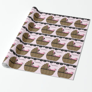 Sweet Pink Leopard Baby Shower Wrapping Paper
