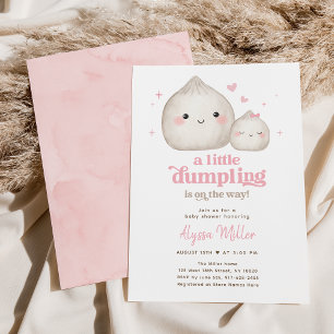 Sweet Pink Little Dumpling Baby Shower Invitation