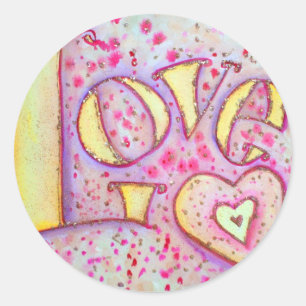 Sweet Pink Love Word Art Painting Sticker
