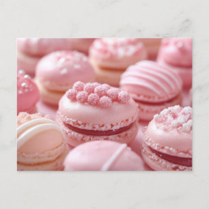 Sweet pink Macarones Valentine's Day Postcard