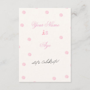 Sweet Pink Minimalist Birthday Party Invitation