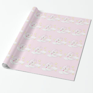 Sweet Pink Moon Baby Girl Wrapping Paper