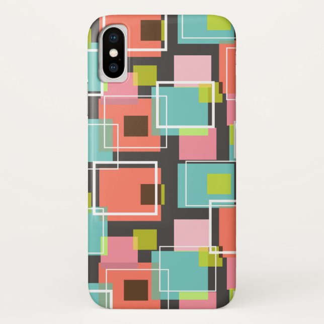 Sweet Pink Pastels Retro Cubes Mod Pattern Case (Back)