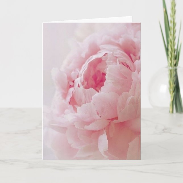 Sweet Pink Peony Note Card (Front)