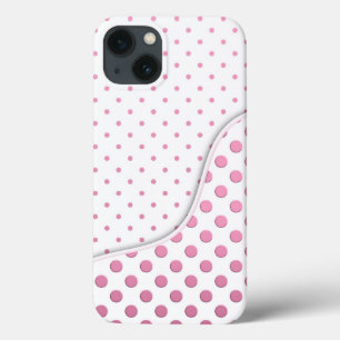 Sweet Pink Polka Dots Pattern iPhone 13 Case