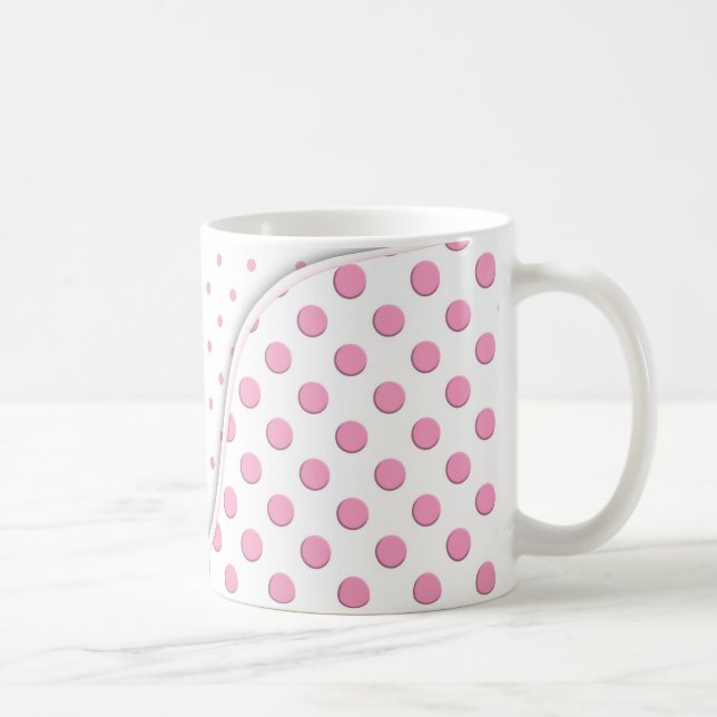 Sweet Pink Polka Dots Pattern Coffee Mug (Right)