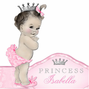 Sweet Pink Princess Baby Girl Standing Photo Sculpture