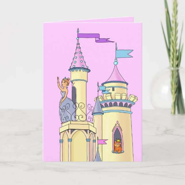 Sweet Pink Princess Castle - Greeting Card (Front)