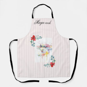 Sweet Pink, Red Wlowers Apron