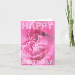Sweet Pink Rose Birthday Card