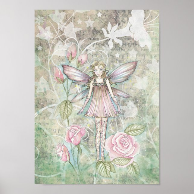 Sweet Pink Rose Fairy Poster (Front)