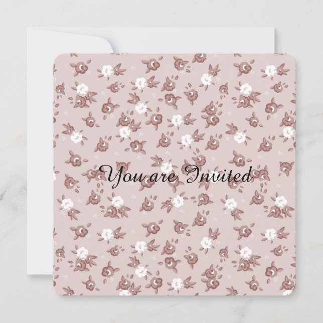 Sweet Pink Roses Baby Shower Invitation (Front)