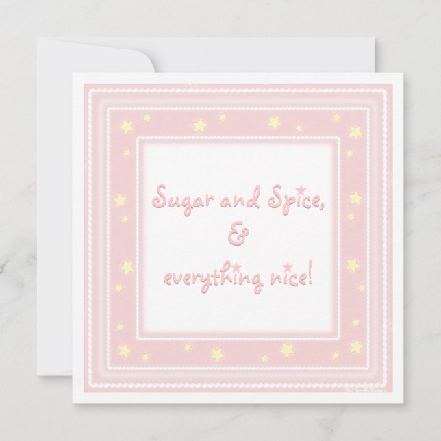 Sweet Pink Sugar & Spice Baby Shower Invitation (Front)