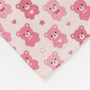 Sweet Pink Teddy Bear Nursery Blanket