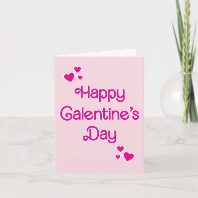 Sweet Pink Typography Galentine's Day Valentine's Card (Front)