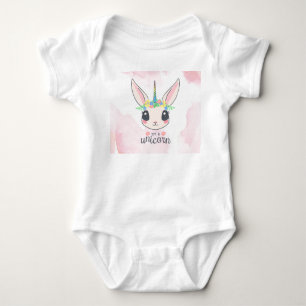 Sweet Pink Unicorn Baby Bodysuit